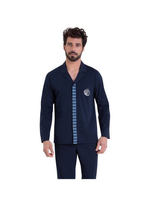 Pyjama long ouvert homme Rayures Waves Athena - Kiabi