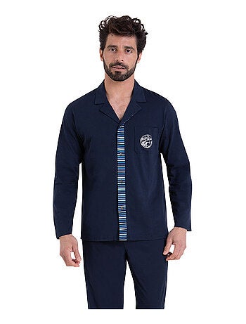 Pyjama long ouvert homme Rayures Cap Horn Athena