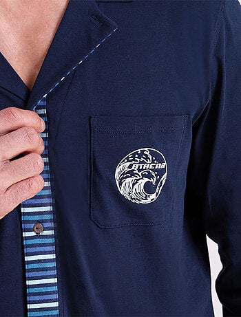 Pyjama long ouvert homme Rayures Cap Horn Athena