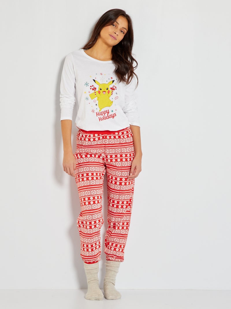 Pyjama long 'Pokémon' - 2 pièces Rouge/blanc - Kiabi