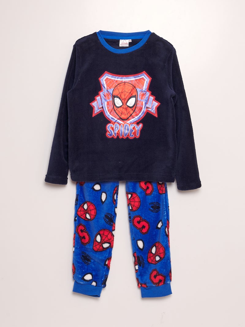 Pyjama long polaire 'Spider-Man' 'Marvel' Bleu - Kiabi