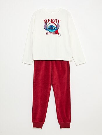 Pyjama long polaire 'Stitch' 'Disney' - 2 pièces