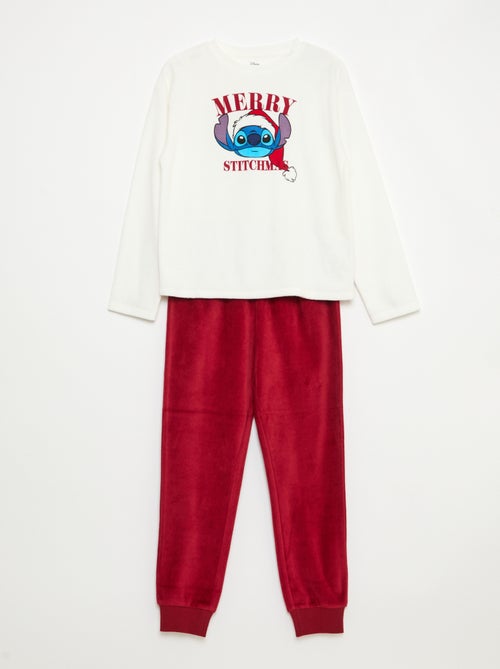 Pyjama long polaire 'Stitch' 'Disney' - 2 pièces - Kiabi