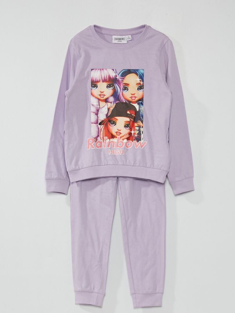 Pyjama long 'Rainbow High' - 2 pièces - Violet - Kiabi - 4.50€
