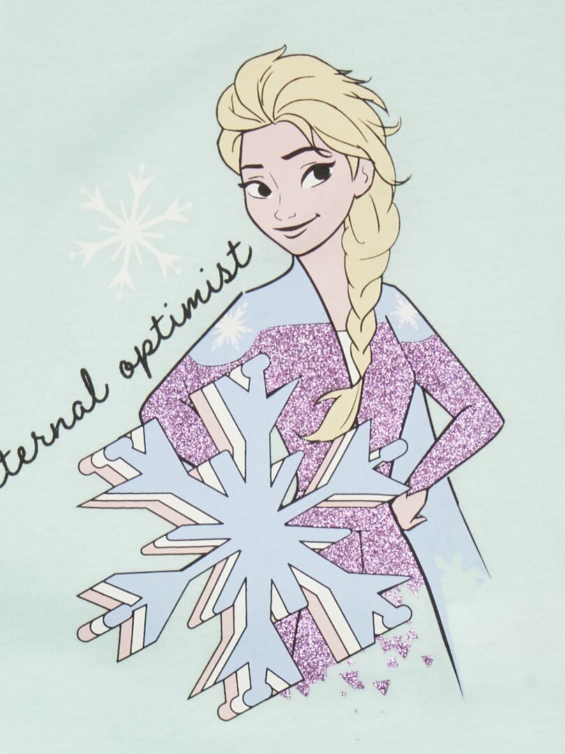 pyjama la reine des neiges en toison de corail bleu et rose