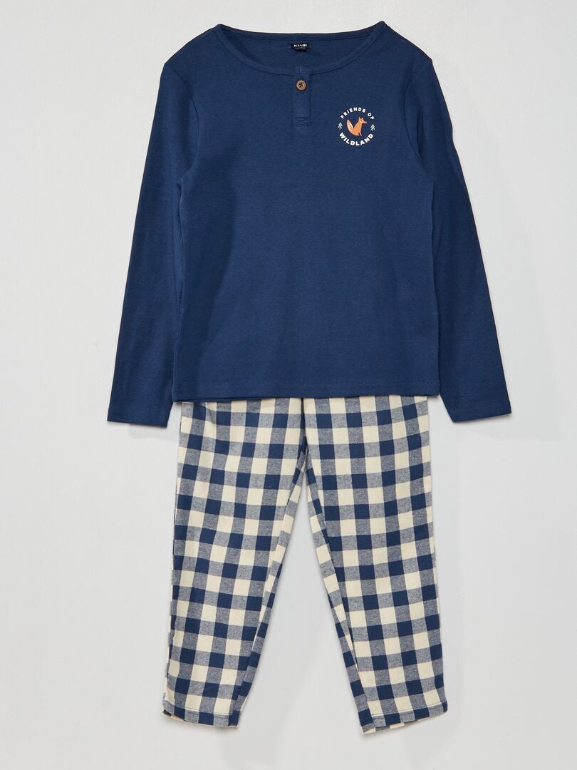 Pyjama long 'renard' Bleu - Kiabi