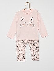 Pyjama 2 Pieces Bebe Fille Rose Kiabi