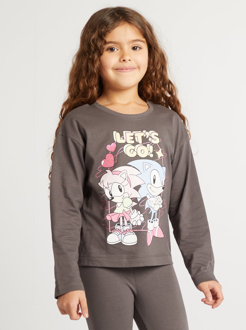 Pyjama long 'Sonic' Gris - Kiabi