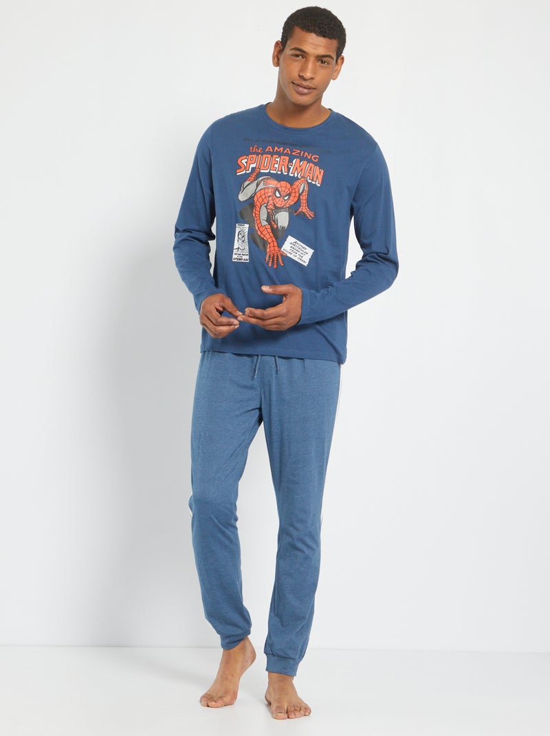 Pyjama long 'Spider-Man' 'Marvel' - 2 pièces Bleu - Kiabi