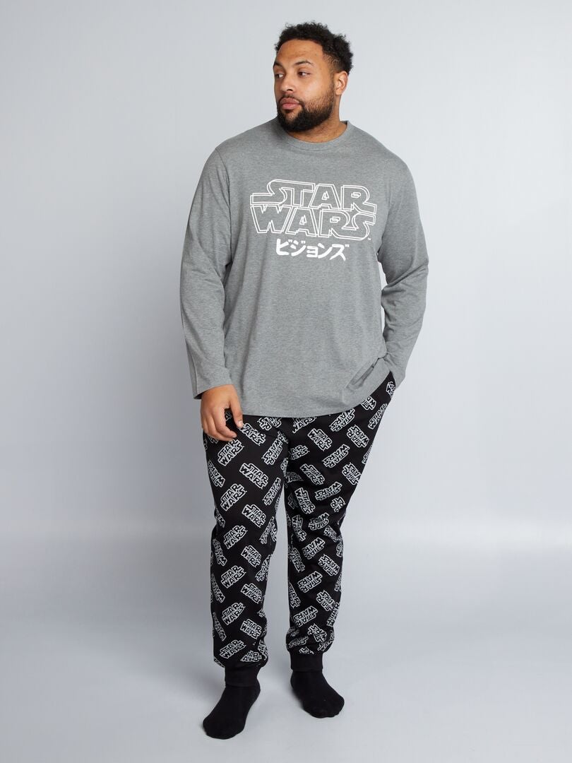 Pyjama long 'Star Wars' T-shirt + pantalon - 2 pièces Gris - Kiabi