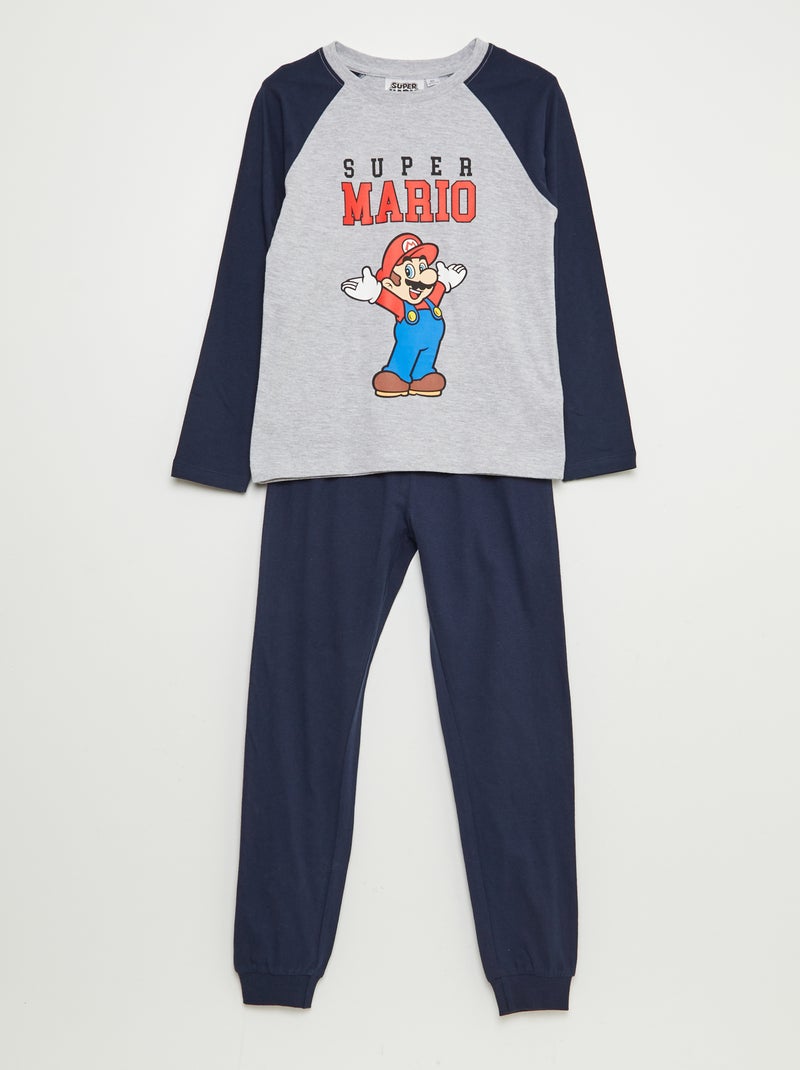 Pyjama long 'Super Mario' 'Nintendo' - 2 pièces Bleu - Kiabi