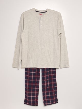 Pyjama long t-shirt + pantalon - 2 pièces