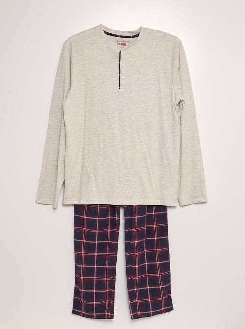 Pyjama long t-shirt + pantalon - 2 pièces - Kiabi