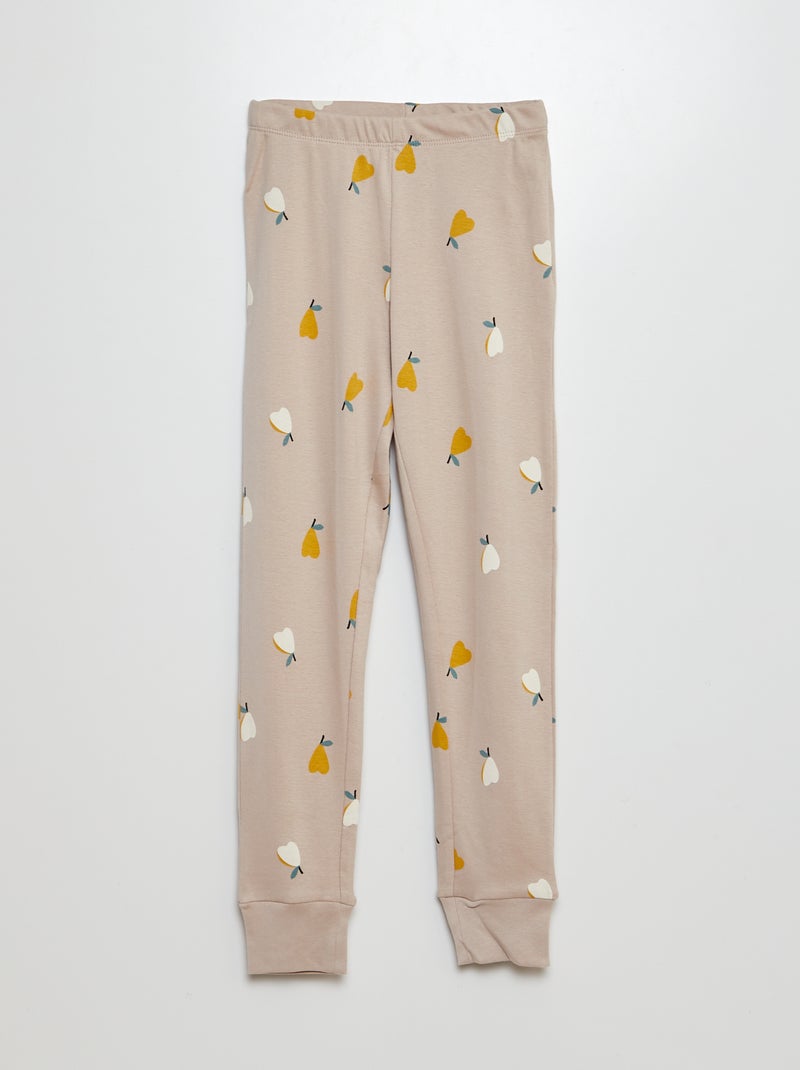 Pyjama long t-shirt + pantalon - 2 pièces Gris - Kiabi