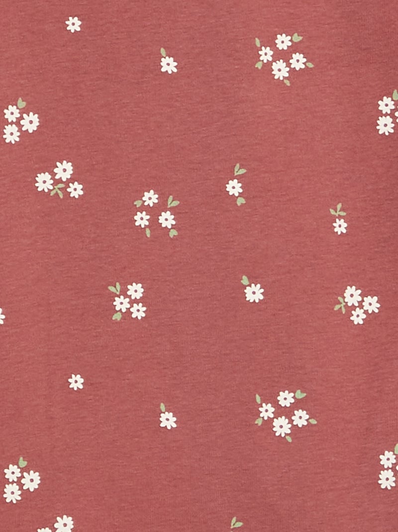 Pyjama long t-shirt + pantalon - 2 pièces Rose - Kiabi