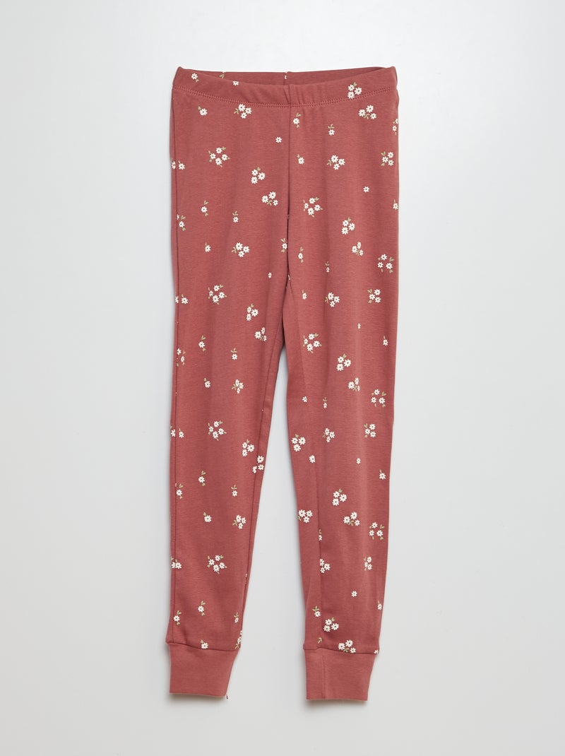 Pyjama long t-shirt + pantalon - 2 pièces Rose - Kiabi