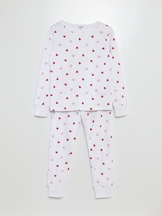 Pyjama long t-shirt + pantalon - Saint-valentin