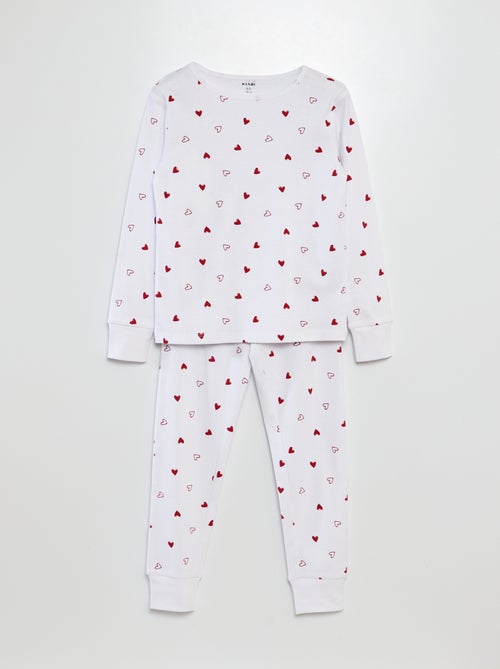 Pyjama long t-shirt + pantalon - Saint-valentin - Kiabi