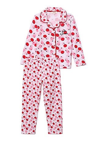 Pyjama long un zeste d'amour - 12 ans - 95% Coton / 5% Elasthanne - Rose