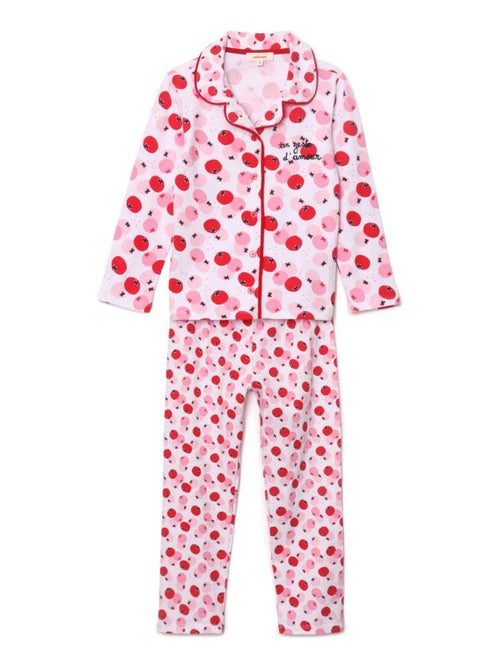 Pyjama long un zeste d'amour - 4 ans - 95% Coton / 5% Elasthanne - Rose - Kiabi