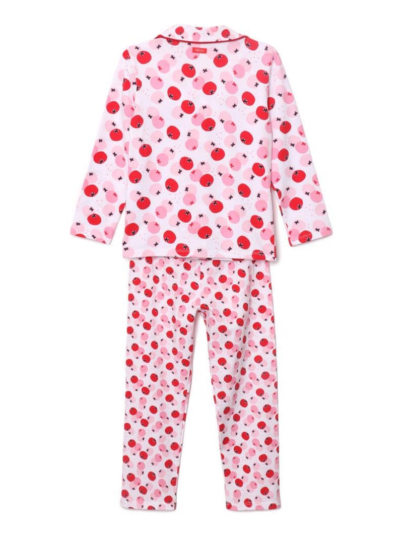 Pyjama long un zeste d'amour - 4 ans - 95% Coton / 5% Elasthanne - Rose Rose - Kiabi
