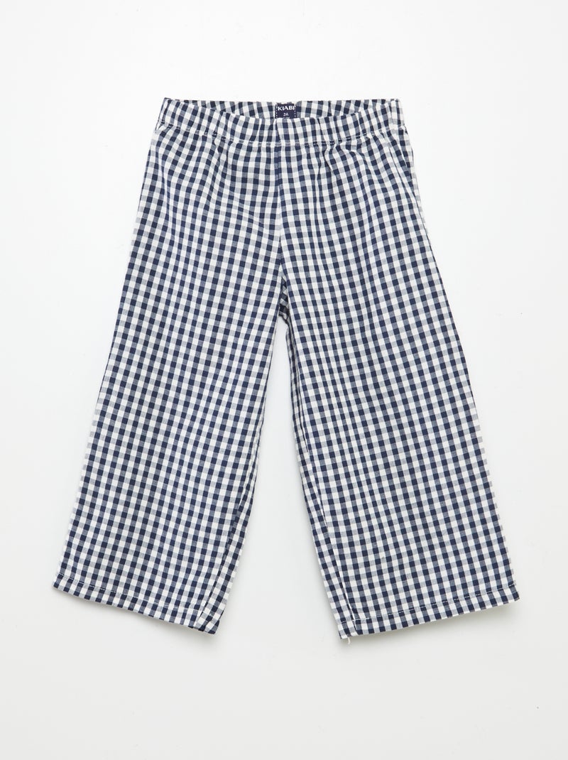 Pyjama long vichy - 2 pièces BLEU - Kiabi