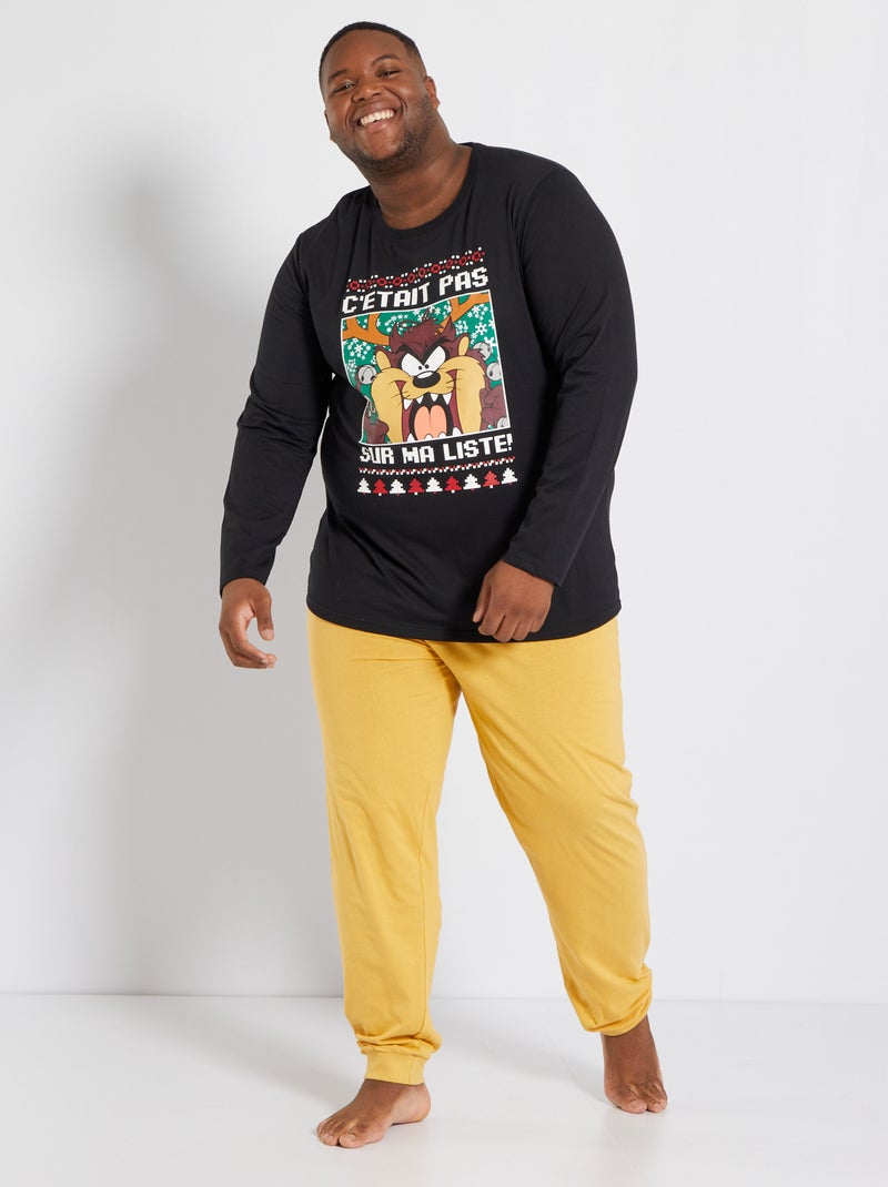 Pyjama 'Looney Tunes' en jersey - 2 pièces noir/beige - Kiabi