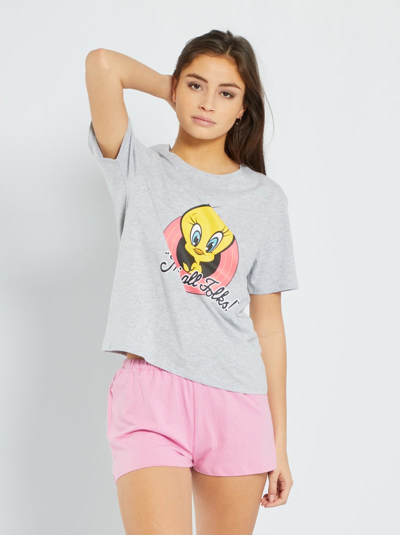 Pyjama 'Looney Tunes' gris/rose - Kiabi