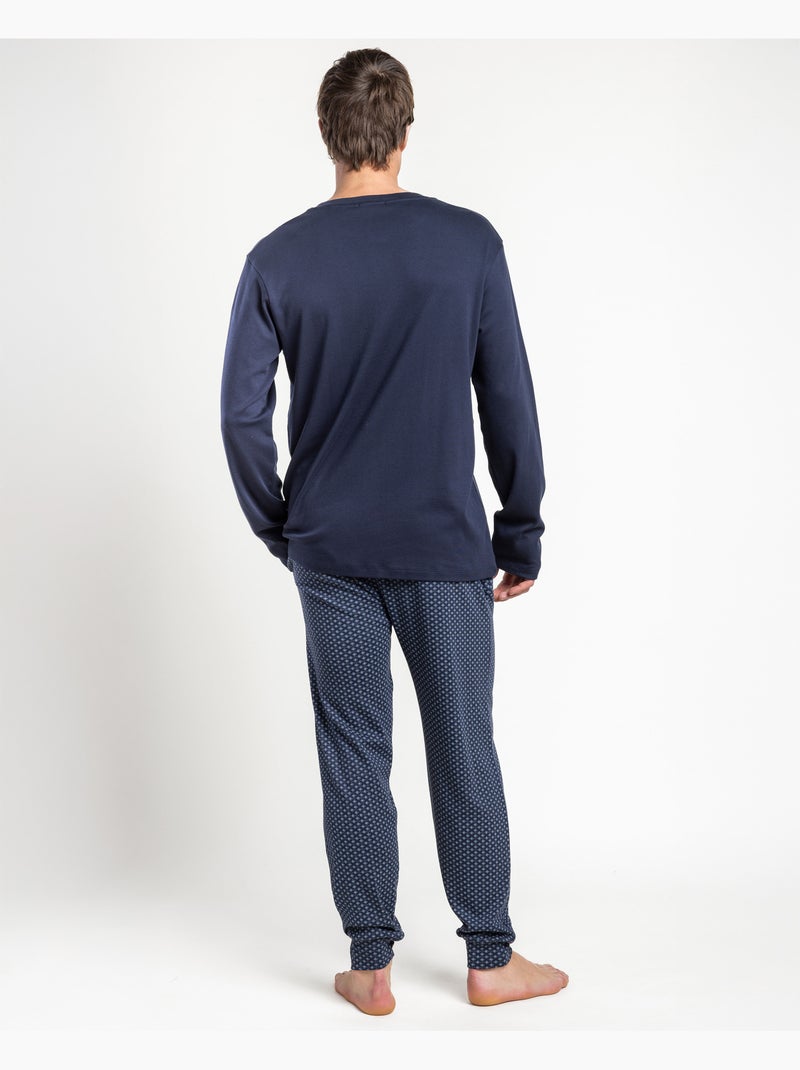 Pyjama lounge à manches longues pour homme ANTONIO MIRO Bleu marine - Kiabi