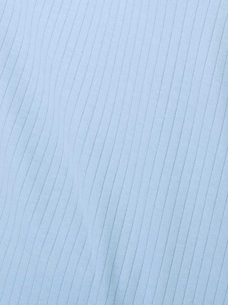 Pyjama maille côtelée - Damart Bleu gris - Kiabi