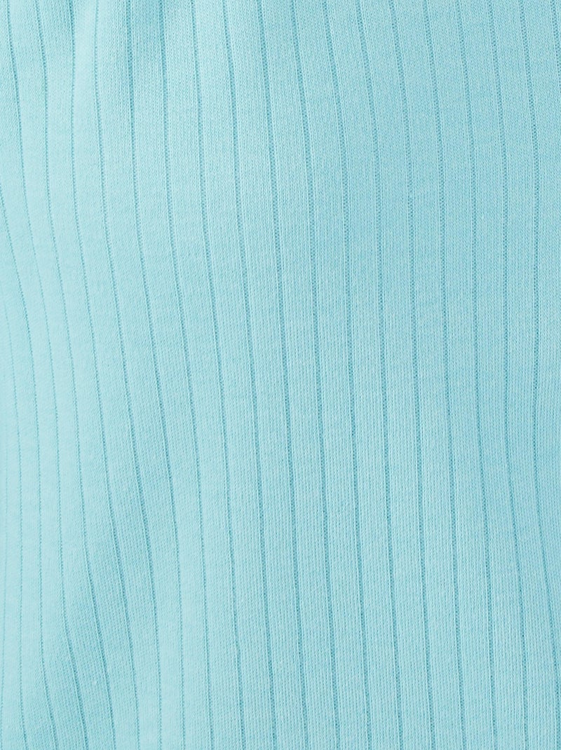 Pyjama maille côtelée - Damart Bleu turquoise - Kiabi