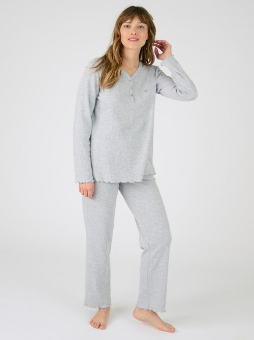 Pyjama maille côtelée - Damart - Kiabi