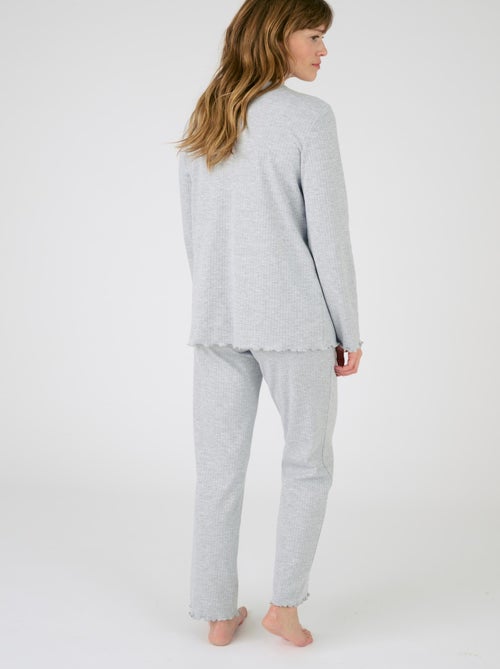 Pyjama maille côtelée - Damart - Kiabi
