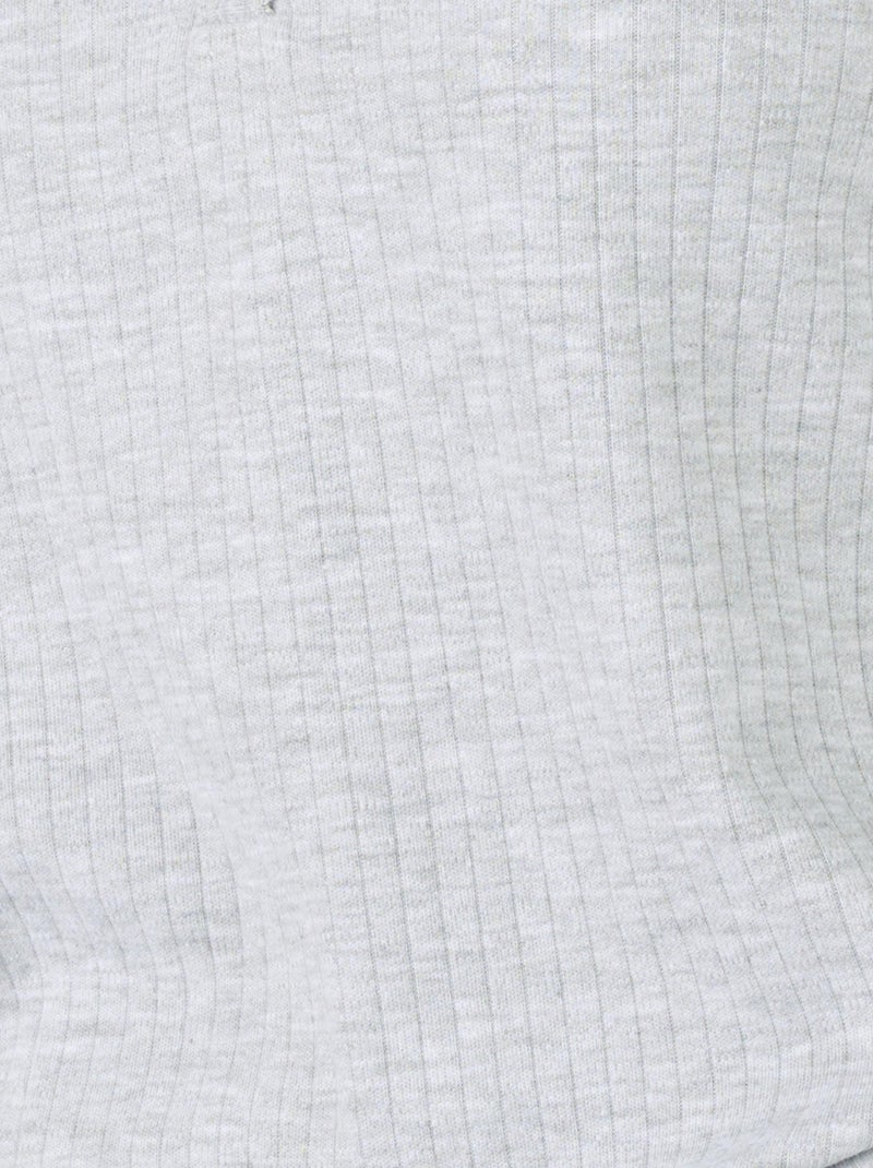 Pyjama maille côtelée - Damart Gris chiné - Kiabi