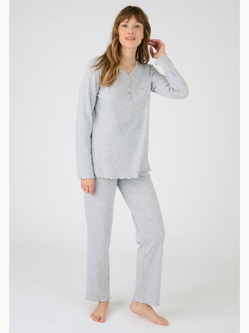 Pyjama maille côtelée - Damart - Kiabi