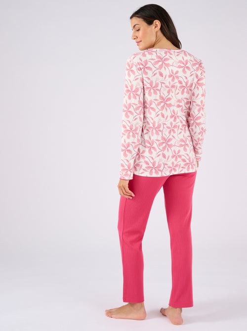 Pyjama maille côtelée, intérieur légèrement gratté - Damart - Kiabi