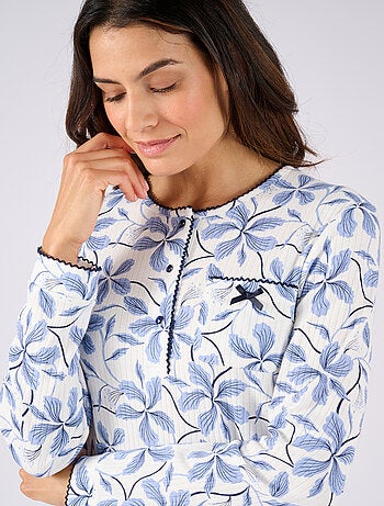 Pyjama maille côtelée, intérieur légèrement gratté - Damart