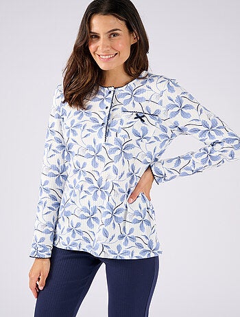 Pyjama maille côtelée, intérieur légèrement gratté - Damart