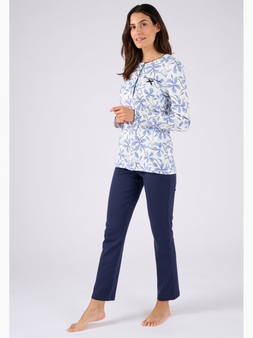 Pyjama maille côtelée, intérieur légèrement gratté - Damart - Kiabi