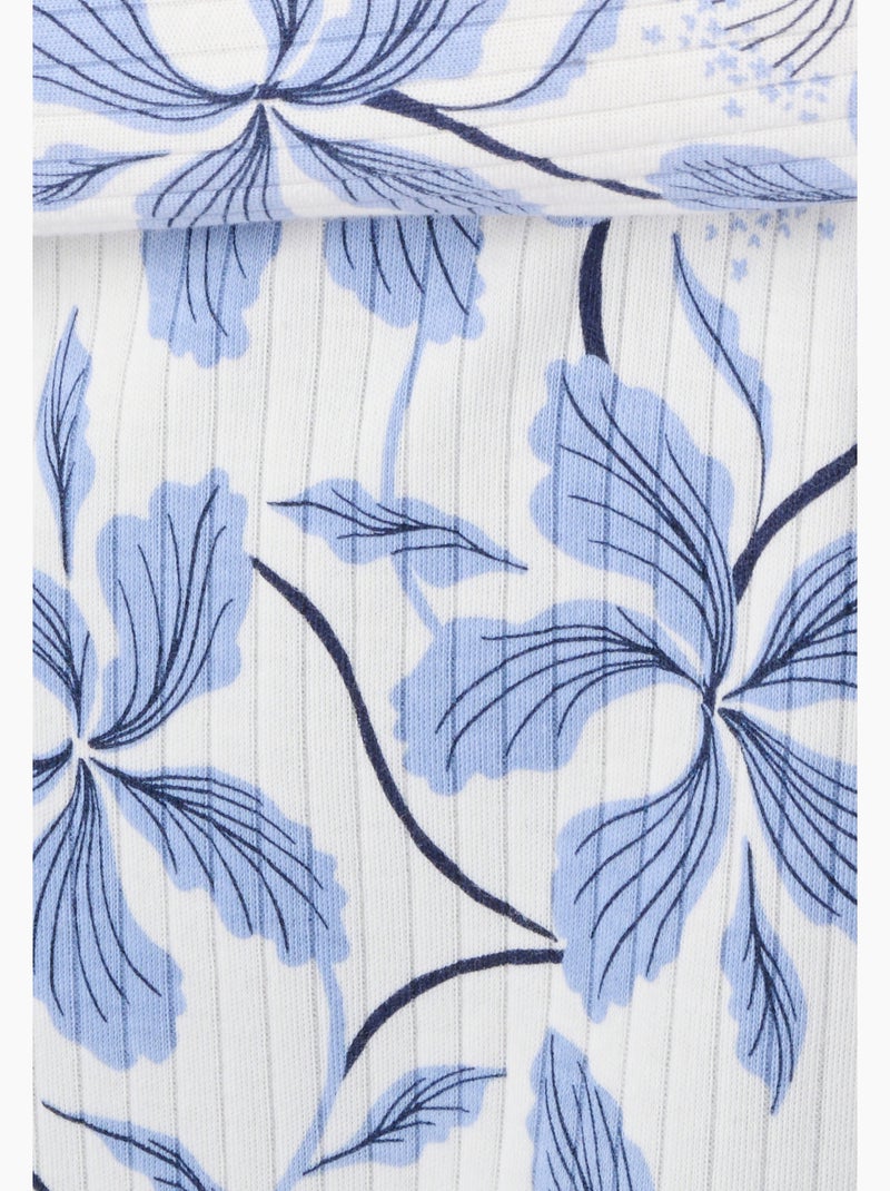 Pyjama maille côtelée, intérieur légèrement gratté - Damart Bleu clair - Kiabi