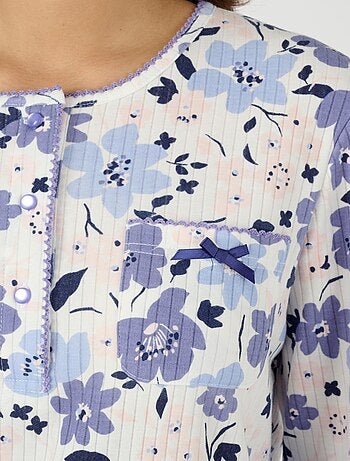 Pyjama maille côtelée, intérieur légèrement gratté - Damart