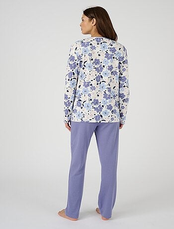 Pyjama maille côtelée, intérieur légèrement gratté - Damart