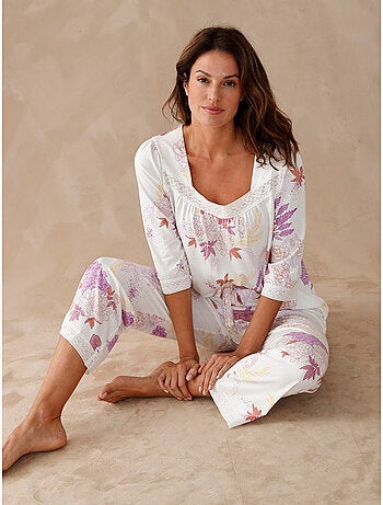 Pyjama maille fluide détails macramé