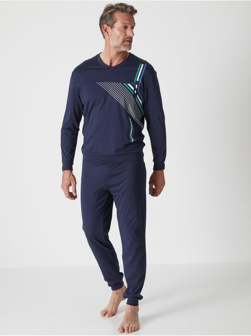 Pyjama maille jersey - DAXON Bleu marine - Kiabi
