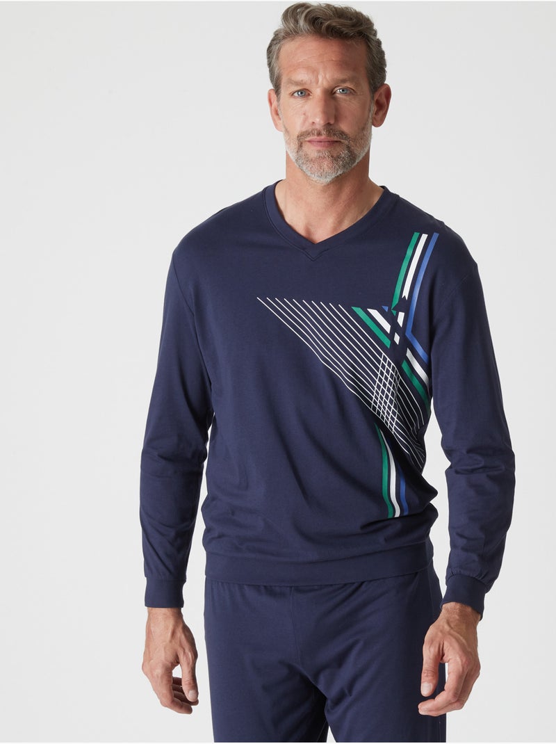 Pyjama maille jersey - DAXON Bleu marine - Kiabi