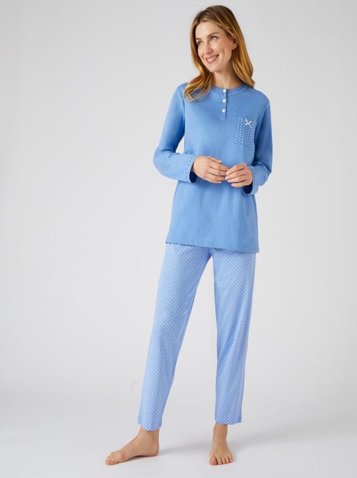 Pyjama maille jersey coton peigné - Damart - Kiabi