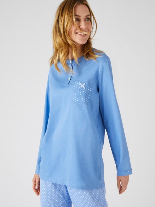 Pyjama maille jersey coton peigné - Damart - Kiabi