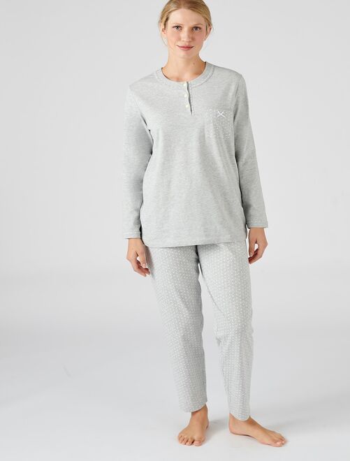 Pyjama maille jersey coton peigné - Damart - Kiabi