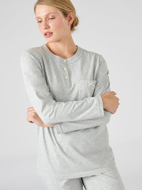 Pyjama maille jersey coton peigné - Damart - Kiabi