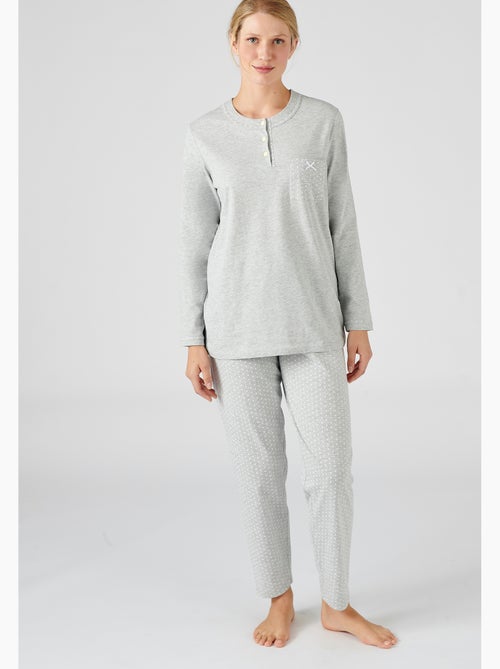 Pyjama maille jersey coton peigné - Damart - Kiabi